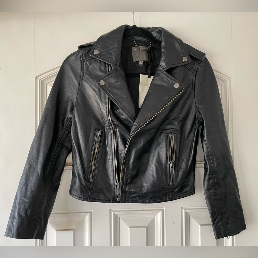 GORGEOUS MUUBAA 100% LAMBSKIN BIKER LEATHER JACKET